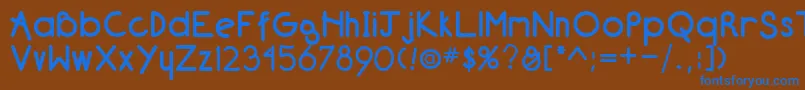 フォントNeuPlain – 茶色の背景に青い文字