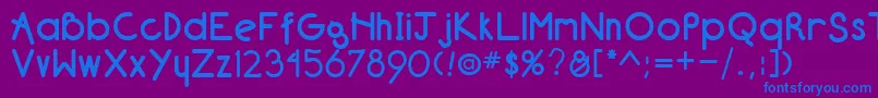 フォントNeuPlain – 紫色の背景に青い文字
