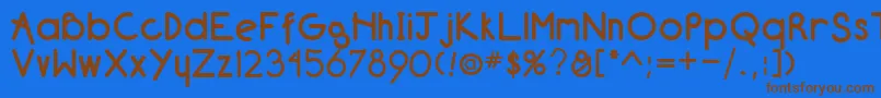NeuPlain Font – Brown Fonts on Blue Background