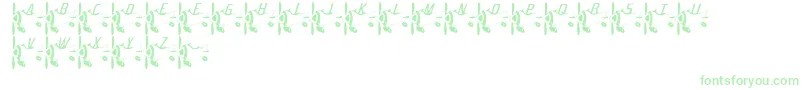 Weitere Informationen zur Flyaway-Schriftart Flyaway-Schriftart – Grüne Schriften auf weißem Hintergrund