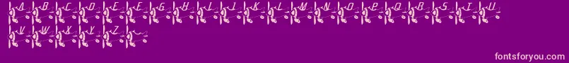 Flyaway-Schriftart – Rosa Schriften auf violettem Hintergrund