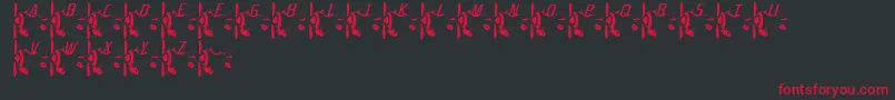 Fonte Flyaway – fontes vermelhas em um fundo preto