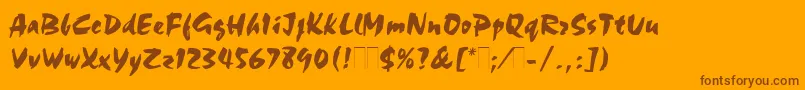 Chocplain-Schriftart – Braune Schriften auf orangefarbenem Hintergrund
