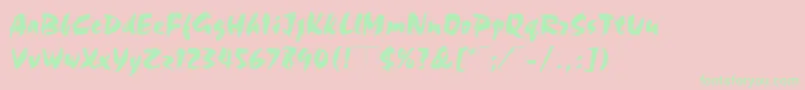 Chocplain Font – Green Fonts on Pink Background