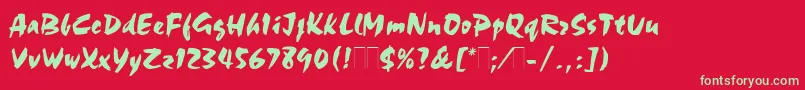 Chocplain Font – Green Fonts on Red Background