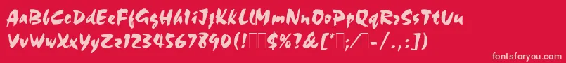 Chocplain Font – Pink Fonts on Red Background