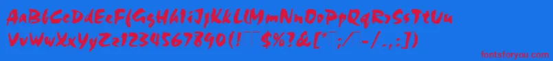 Chocplain Font – Red Fonts on Blue Background