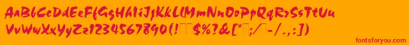 Chocplain Font – Red Fonts on Orange Background