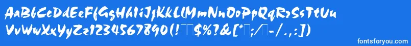 Chocplain Font – White Fonts on Blue Background
