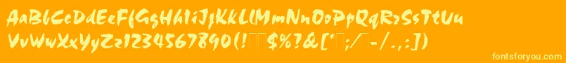 Chocplain Font – Yellow Fonts on Orange Background