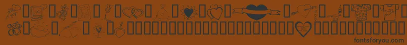 KrValentines2006Ten Font – Black Fonts on Brown Background
