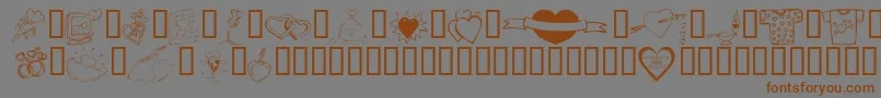 KrValentines2006Ten Font – Brown Fonts on Gray Background