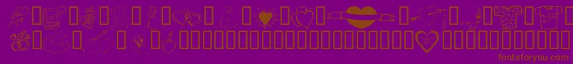 KrValentines2006Ten Font – Brown Fonts on Purple Background