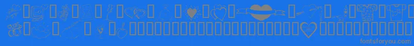 KrValentines2006Ten-Schriftart – Graue Schriften auf blauem Hintergrund