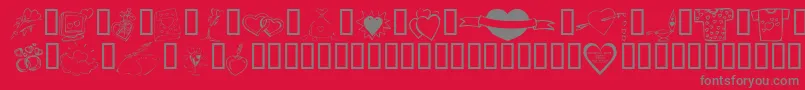 KrValentines2006Ten Font – Gray Fonts on Red Background