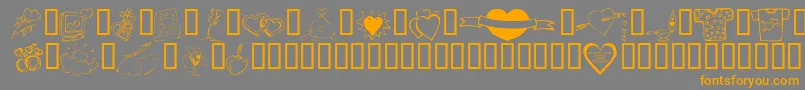 KrValentines2006Ten-Schriftart – Orangefarbene Schriften auf grauem Hintergrund
