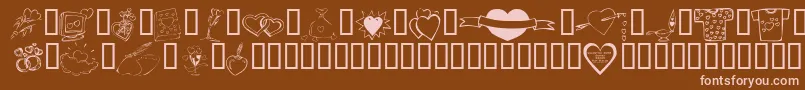 KrValentines2006Ten Font – Pink Fonts on Brown Background