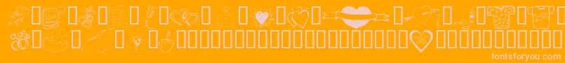 KrValentines2006Ten Font – Pink Fonts on Orange Background