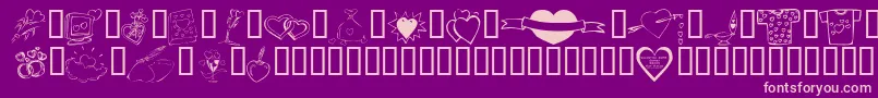 KrValentines2006Ten-Schriftart – Rosa Schriften auf violettem Hintergrund