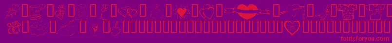 フォントKrValentines2006Ten – 紫の背景に赤い文字