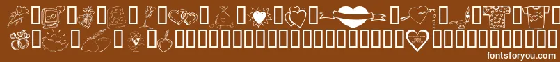 KrValentines2006Ten Font – White Fonts on Brown Background