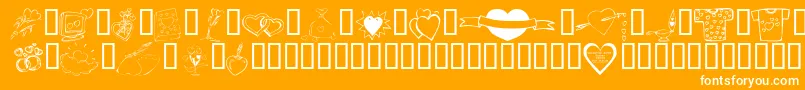 KrValentines2006Ten Font – White Fonts on Orange Background