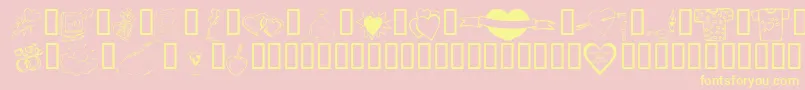 KrValentines2006Ten Font – Yellow Fonts on Pink Background