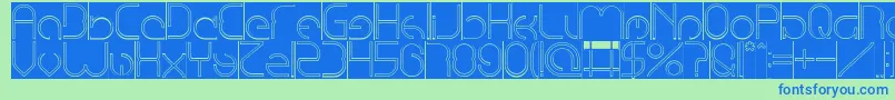 More about EmmiliaHollowInverse Font EmmiliaHollowInverse Font – Blue Fonts on Green Background