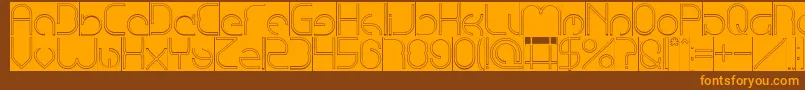 EmmiliaHollowInverse Font – Orange Fonts on Brown Background