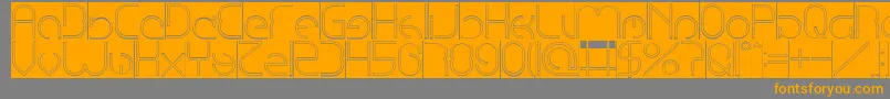 EmmiliaHollowInverse Font – Orange Fonts on Gray Background