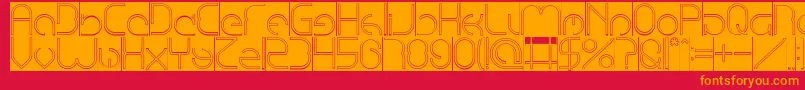 EmmiliaHollowInverse Font – Orange Fonts on Red Background