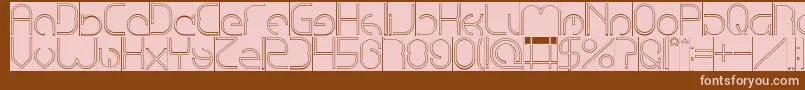 EmmiliaHollowInverse-Schriftart – Rosa Schriften auf braunem Hintergrund