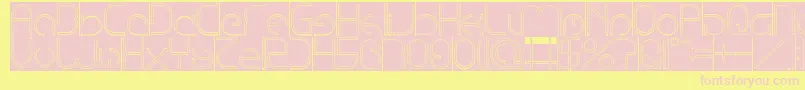 EmmiliaHollowInverse Font – Pink Fonts on Yellow Background