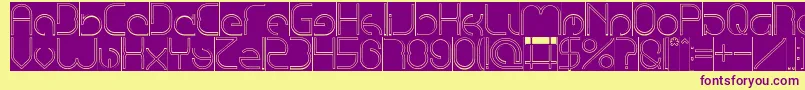 EmmiliaHollowInverse Font – Purple Fonts on Yellow Background