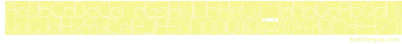 Fonte EmmiliaHollowInverse – fontes amarelas em um fundo branco