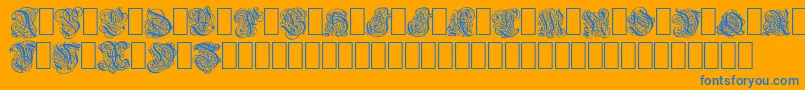 Barock Font – Blue Fonts on Orange Background
