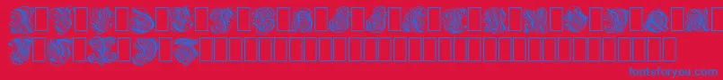 Barock Font – Blue Fonts on Red Background