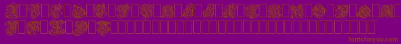 Fonte Barock – fontes marrons em um fundo roxo