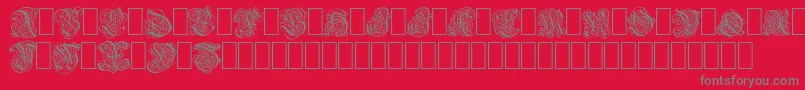 フォントBarock – 赤い背景に灰色の文字