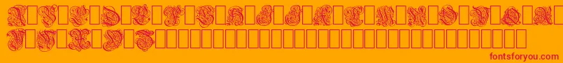 Barock Font – Red Fonts on Orange Background