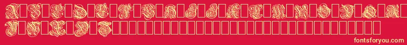 フォントBarock – 黄色の文字、赤い背景