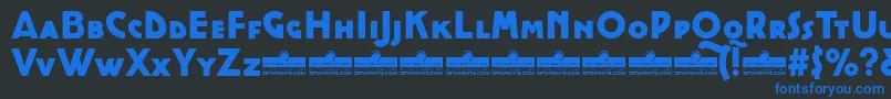 CocottealternateHeavyTrial Font – Blue Fonts on Black Background