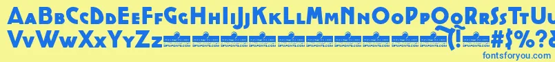 CocottealternateHeavyTrial Font – Blue Fonts on Yellow Background