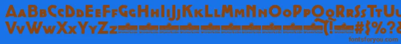 CocottealternateHeavyTrial Font – Brown Fonts on Blue Background