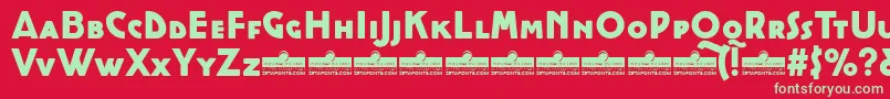 CocottealternateHeavyTrial Font – Green Fonts on Red Background