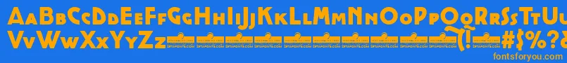 CocottealternateHeavyTrial Font – Orange Fonts on Blue Background