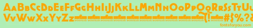 CocottealternateHeavyTrial Font – Orange Fonts on Green Background