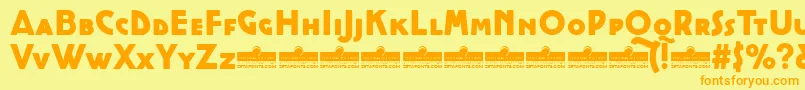 CocottealternateHeavyTrial Font – Orange Fonts on Yellow Background