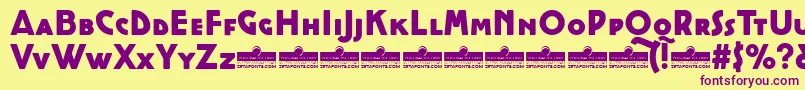 CocottealternateHeavyTrial Font – Purple Fonts on Yellow Background