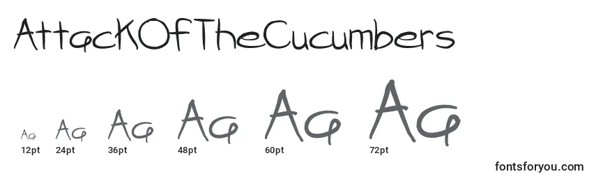 sizes of attackofthecucumbers font, attackofthecucumbers sizes